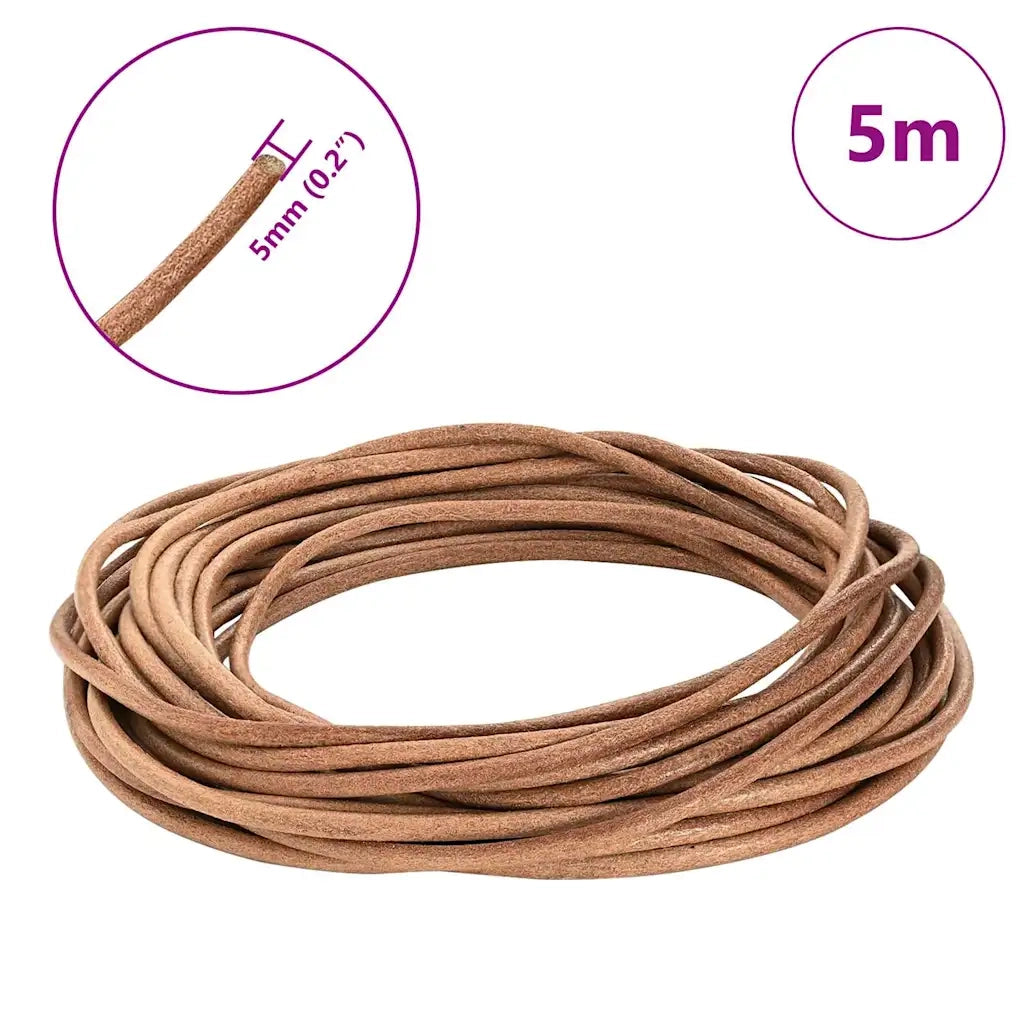 Cordino in Pelle Marrone ?5 mm x 5 m Pelle CFW3310122