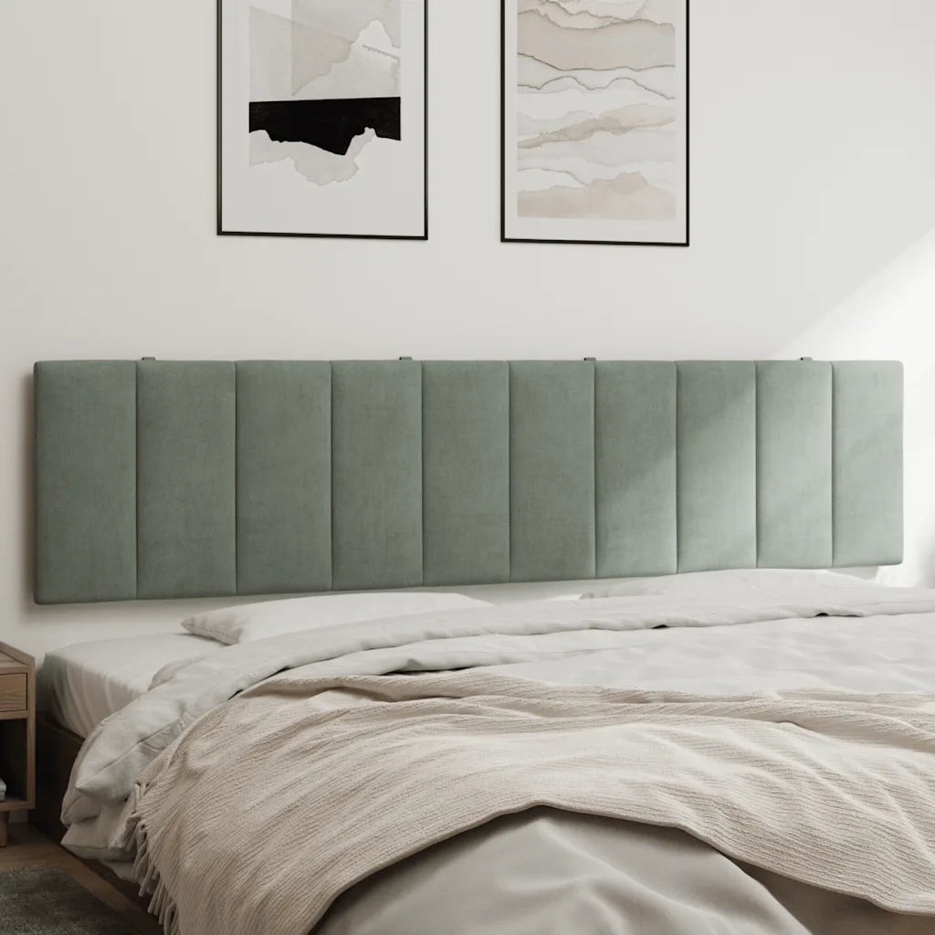Cuscino Testiera Hanko Grigio Chiaro 200 cm in Velluto CFW1672250