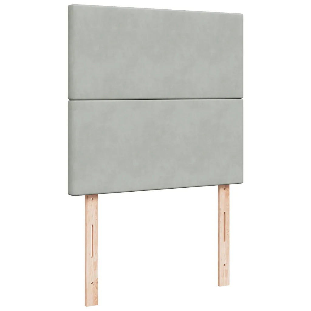 Giroletto a Molle con Materasso Grigio Chiaro 90x190 cm Velluto