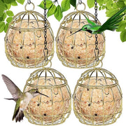 Pacchetto di 4 case per il cibo, case per il cibo appese, case per il cibo con coperchio oscillante, case per il cibo appese, case per il cibo per palline grasso per uccelli selvatici, giardino