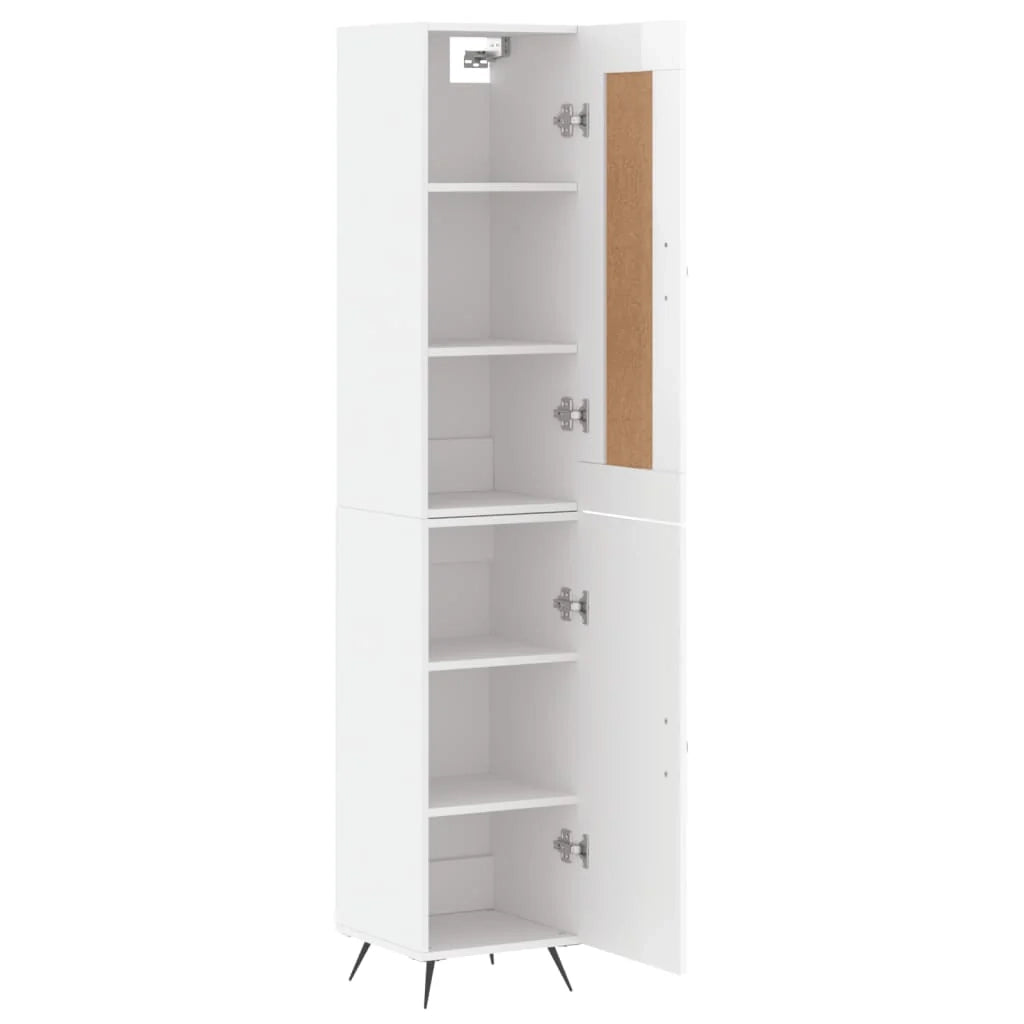 Buffet credenza cassettiera armadio mobile contenitore organizer cucina soggiorno lucido 34,5 x 34 x 180 cm legno ingegnerizzato bianco 02_0032840