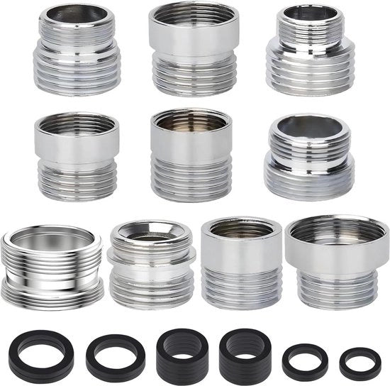 Adattatori per rubinetti 10 pz - Set di adattatori maschio-femmina per aerazione in cucina - Adattatore per rubinetto da lavabo - Connettori per tubi di giardino - Filtro per acqua per tubi standard - Adattatore per tubi attraverso inverter
