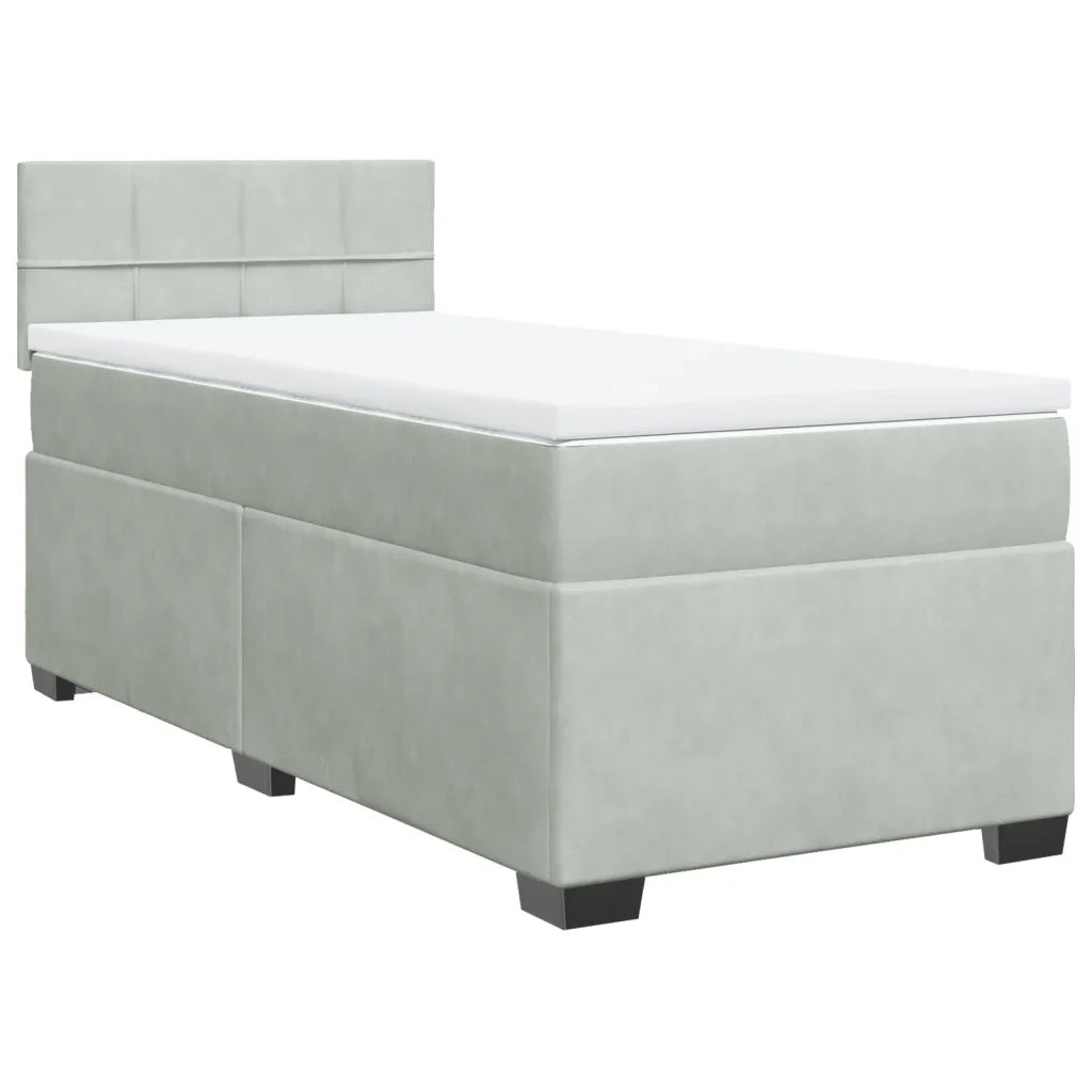 Giroletto a Molle con Materasso Grigio Chiaro 80x200 cm Velluto 3286162