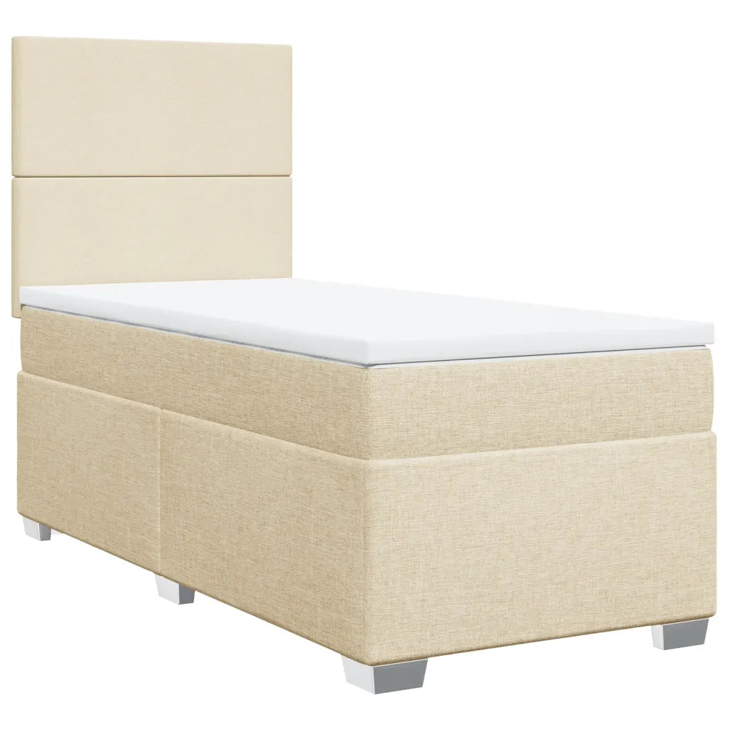 Giroletto a Molle con Materasso Crema 100x200 cm in Tessuto 3292697