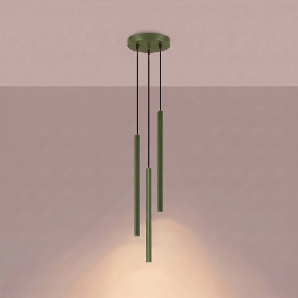 Lampada a sospensione ARCHE 3P verde oliva