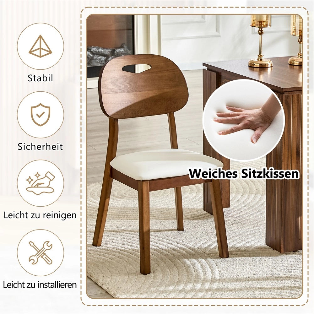 Set 2 Sedie da Pranzo Imbottite con Schienale Ovale ¨C MINIMAL ¨C Legno, Cucina e Soggiorno