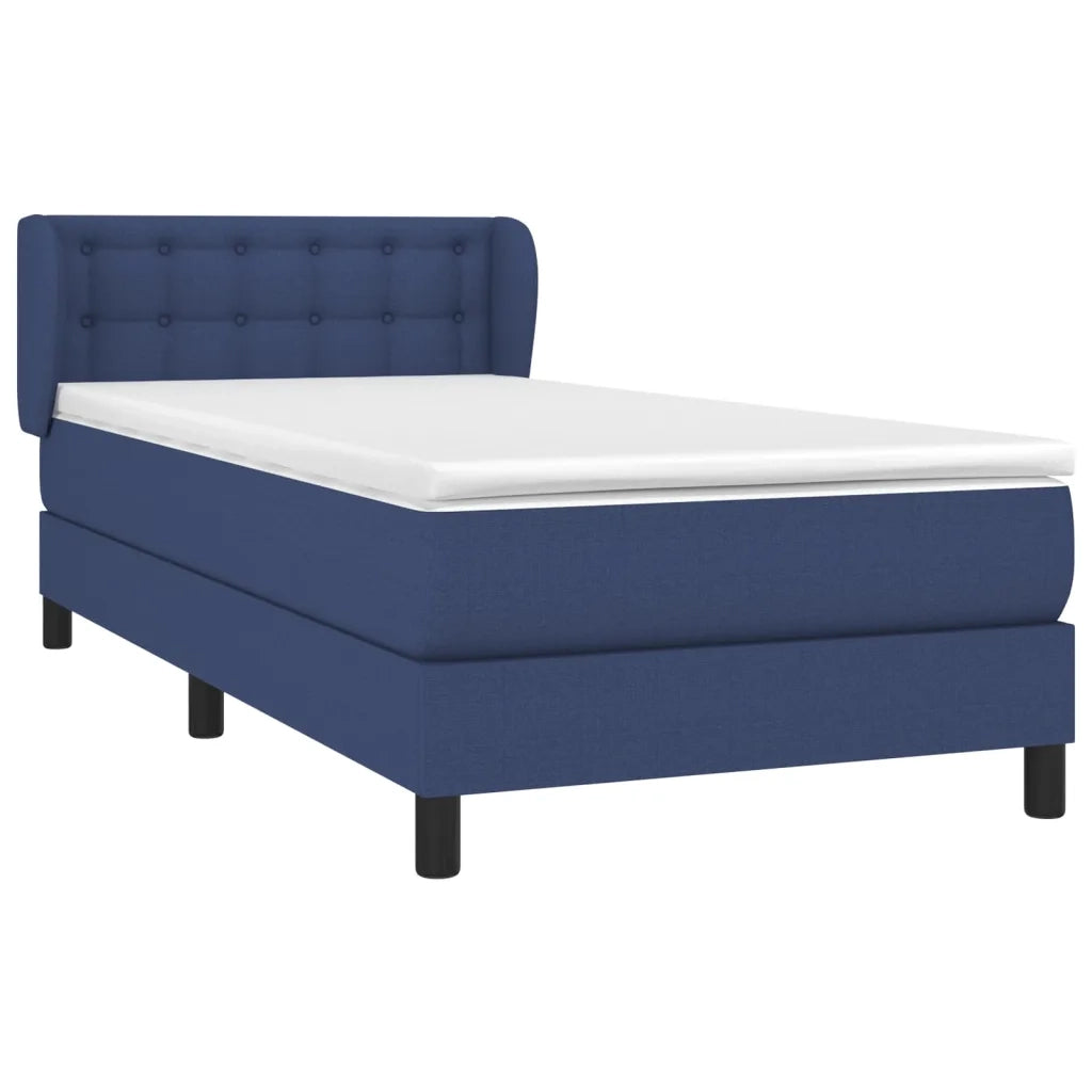 Giroletto a Molle con Materasso-Struttura Letto Blu 90x200 cm inTessuto 913220