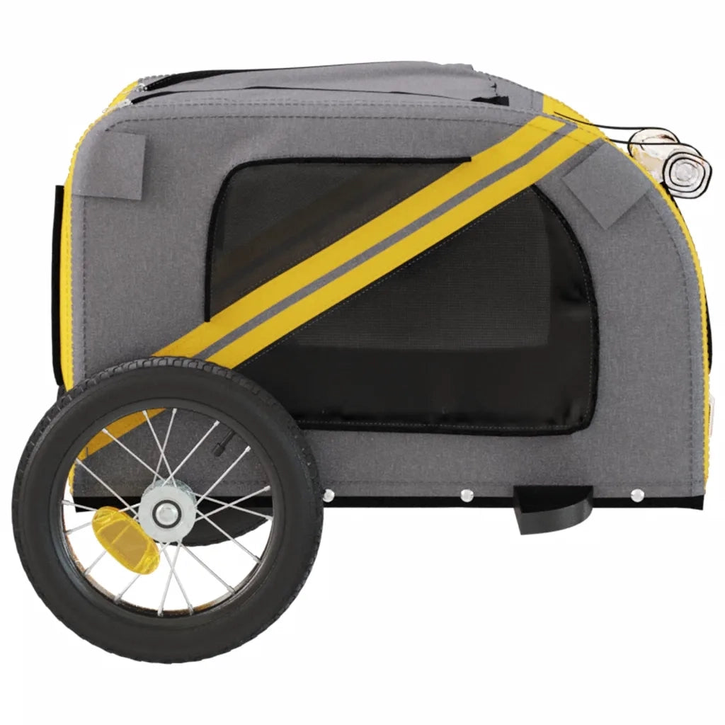 Rimorchio da Bici per Animali Giallo e Grigio Oxford e Ferro CFW2837864