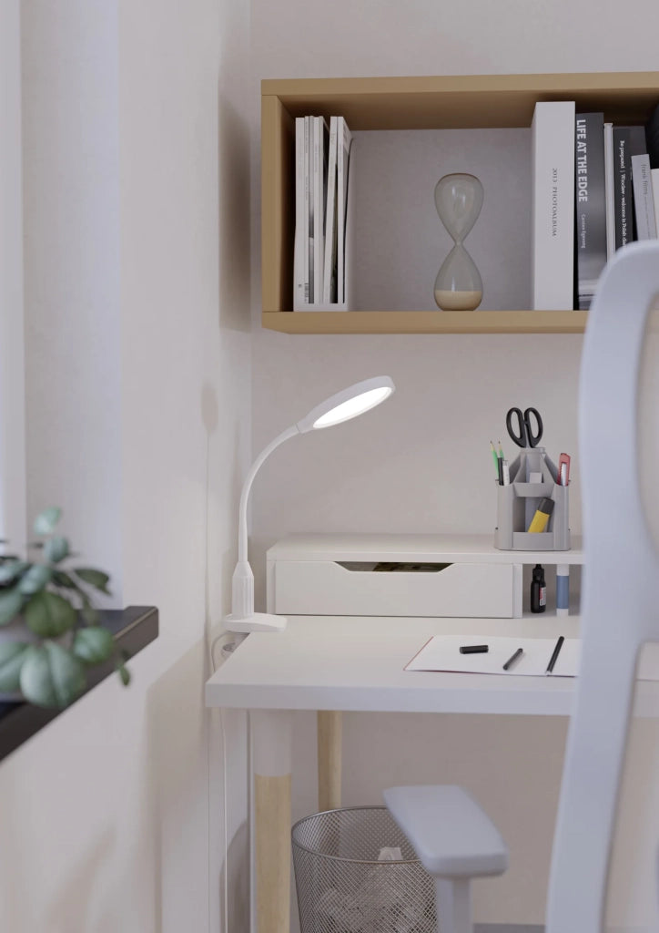 Lampada Scrivania Moderna Lauro Plastiche Bianche Led 5,5W 600Lm Ip20