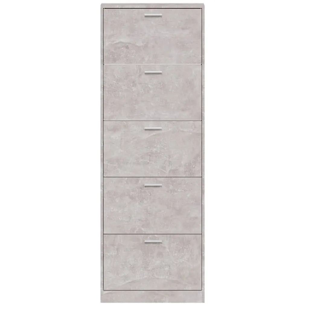 Scarpiera-Scaffale per scarpe Grigio Cemento 59x17x169 cm in Legno Multistrato