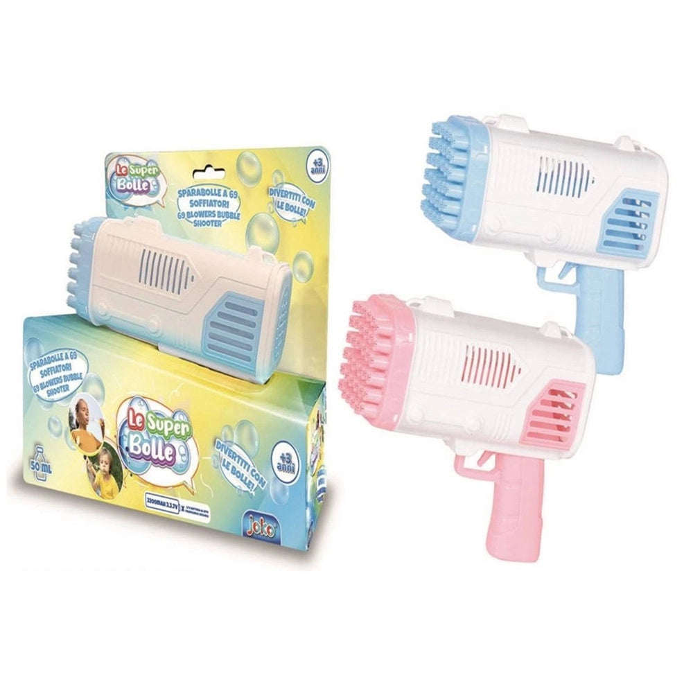Trade Shop - Pistola Sparabolle Di Sapone A 36 Fori Da 50ml A Pile Gioco Per Bambini 2 Colori 807632 -