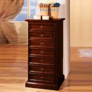 cassettiera settimino in legno noce scuro arte povera
