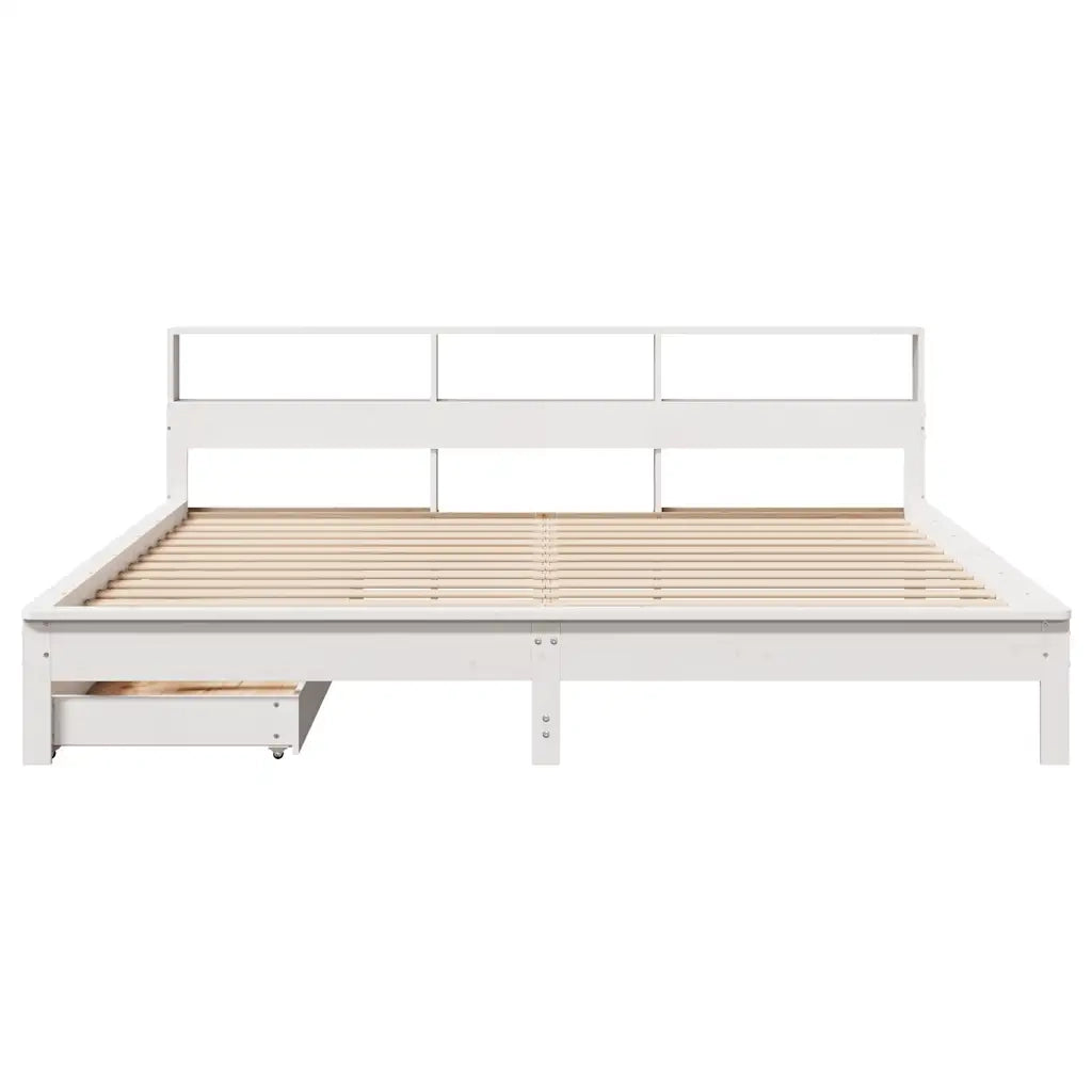 Giroletto con Libreria senza Materasso 180x200 cm in Legno Pino