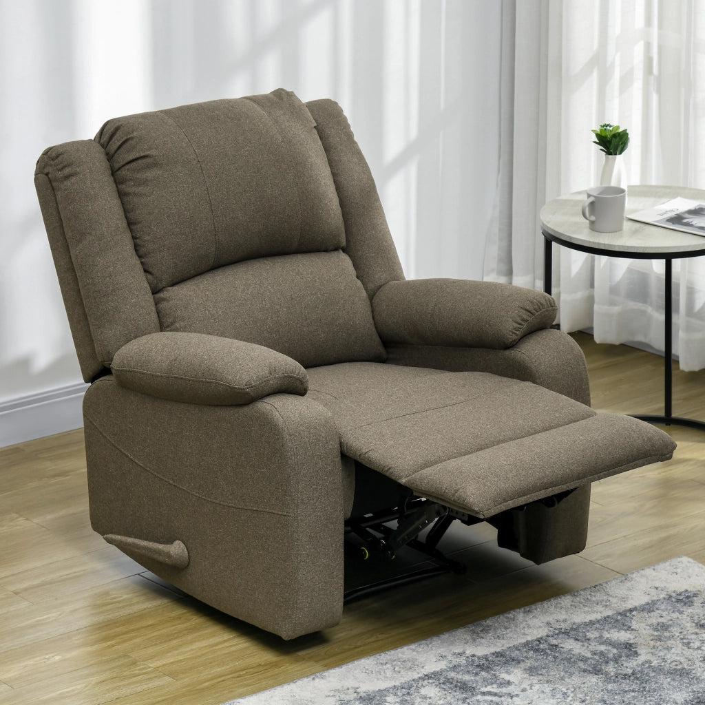 Poltrona Relax Reclinabile Massaggiante ¨C Zephmum ¨C Tessuto Marrone 90x96x98 cm