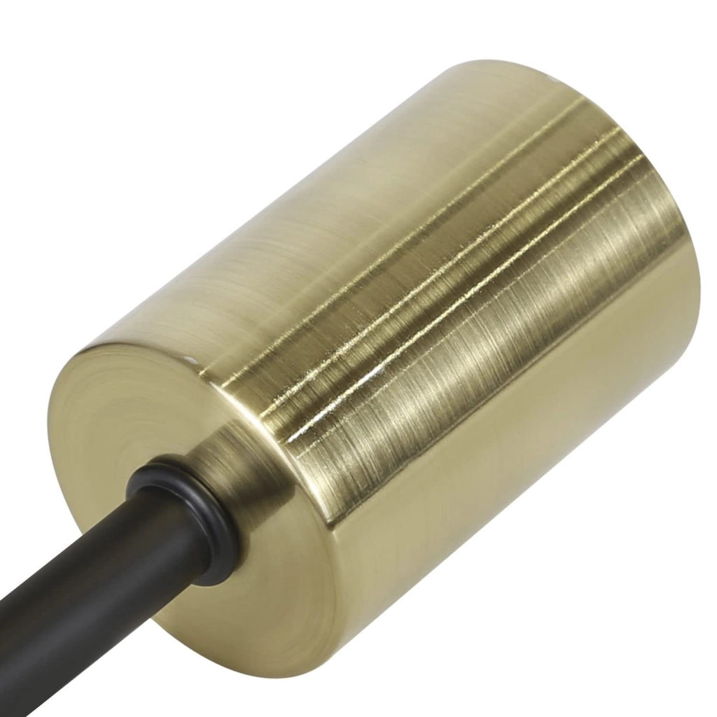 ZMH Lampada da terra nero dorato E27 stile retrò industriale con interruttore a pedale senza lampadina