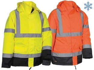 GIACCA IMBOTTITA NAMSOS AD ALTA VISIBILITA'  tg.M  giallo fluo/navy    COFRA