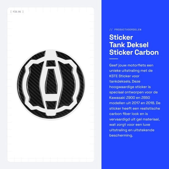 Tankdeksel Sticker a Koolstofvezel Antislip per Motocicli con Protezione contro la Viscosità e il Doppiamento del Carburante