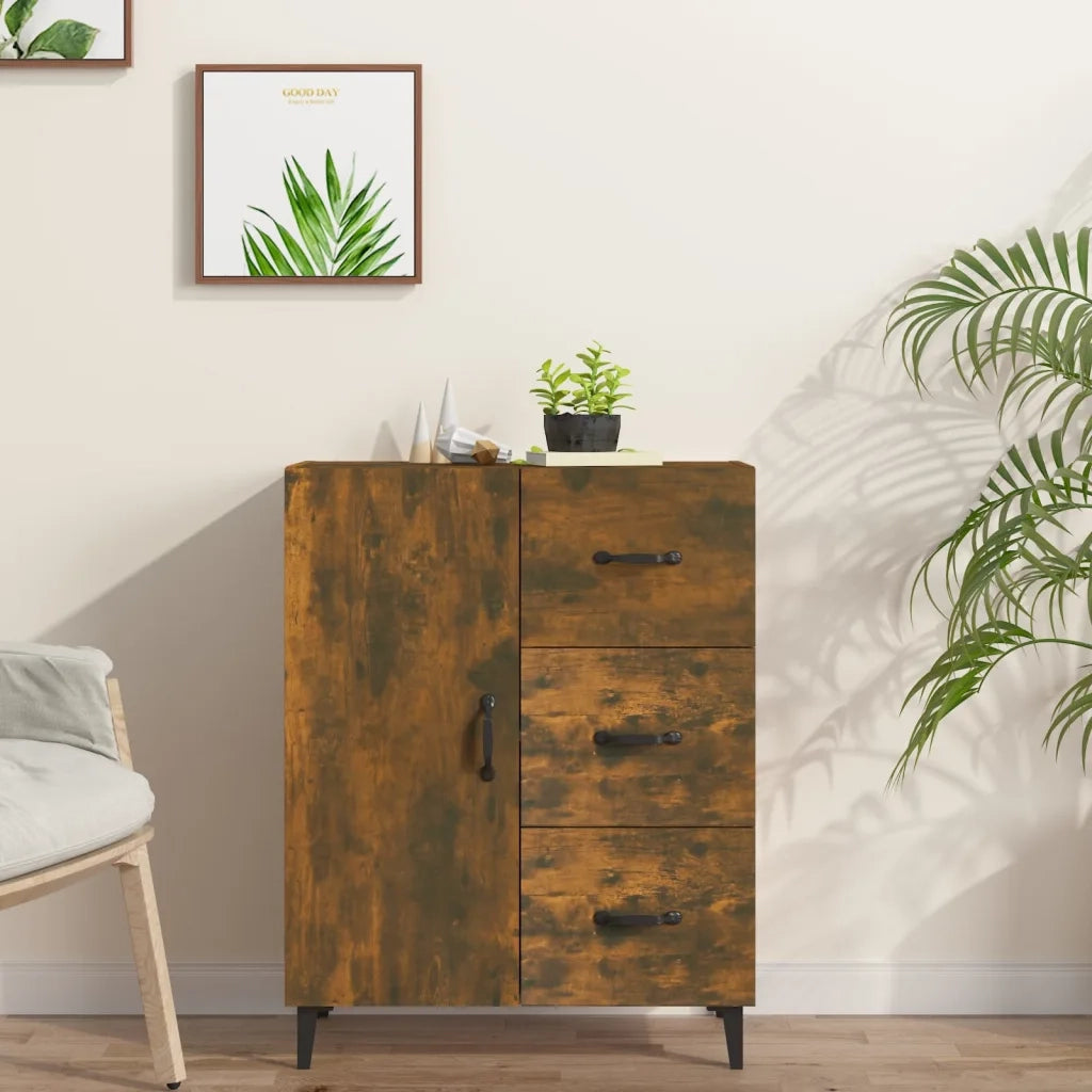 Credenza | Madia | Buffet da pranzo | Armadio da pranzo Rovere Fumo 69,5x34x90 cm in Legno Multistrato