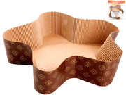 Confezione 3 stampi stella pandoro easy bake in carta gr 500 cm 25x25x6 h