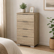 Laka, Cassettiera 4 Cassetti, 46x42x79h cm Marrone Rovere