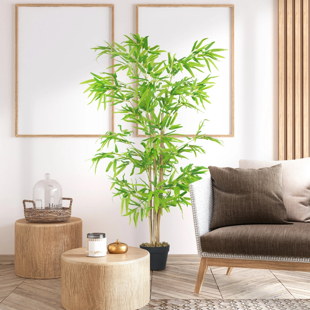 Bamb¨´ Artificiale ¨C Zephmum ¨C Verde 120cm con Vaso