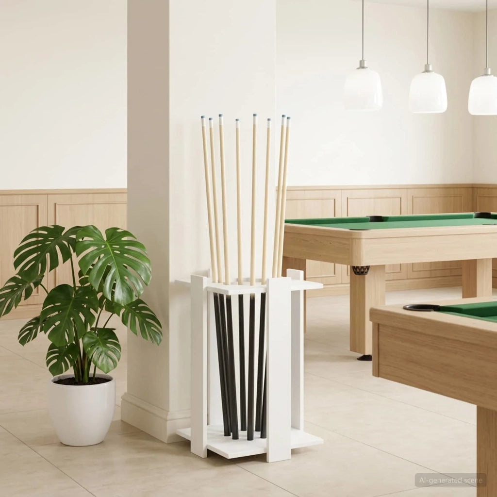Supporto per stecche da biliardo Legno ingegnerizzato Bianco 8006782
