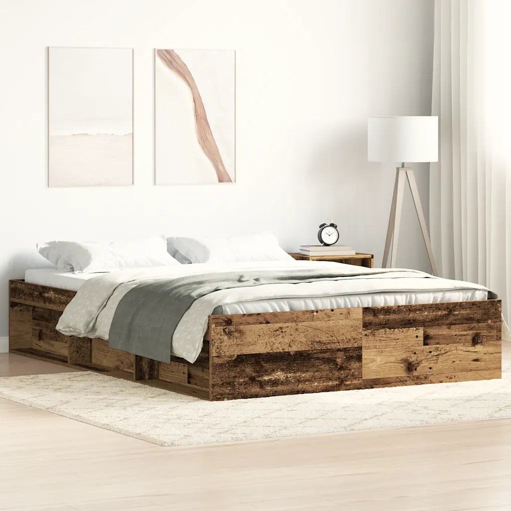 vidaXL Giroletto senza Materasso Legno Antico 120x190cm in Truciolato