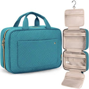 Asseggianti da viaggio per donne con contenitore per trucco e articoli da toeletta (blu marino)
