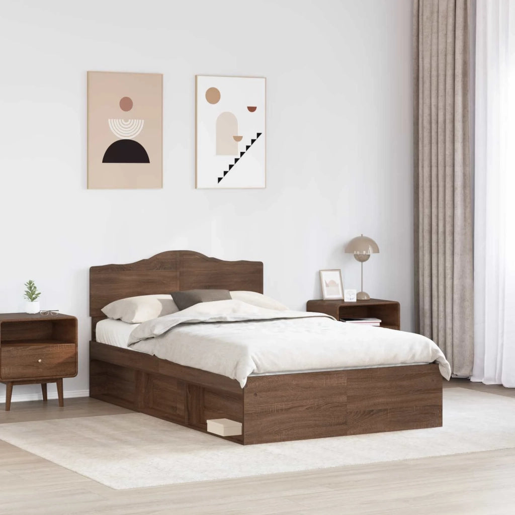 Struttura del letto Rovere Marrone 120 x 200 cm Pino massello 3412922