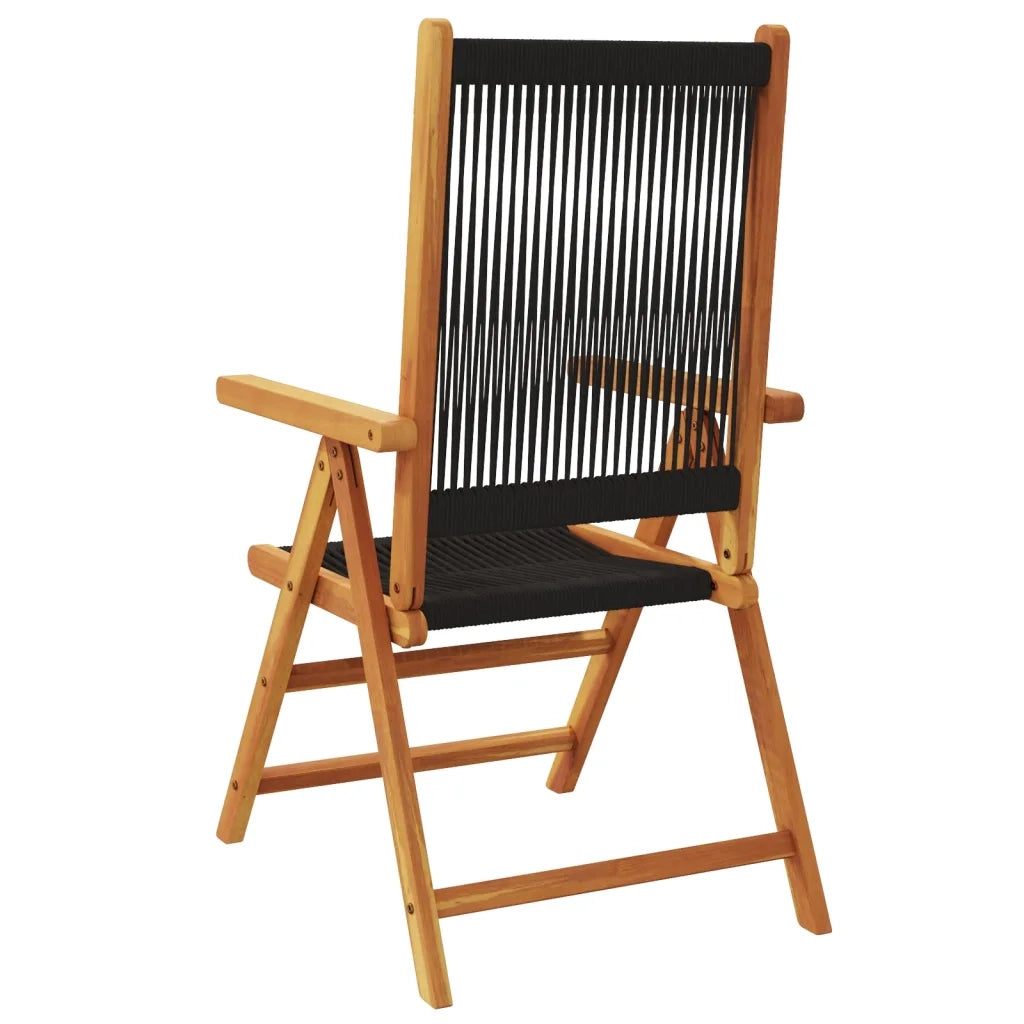 Sedie da Giardino Reclinabili 4pz Nere Legno Massello di Acacia 3214529