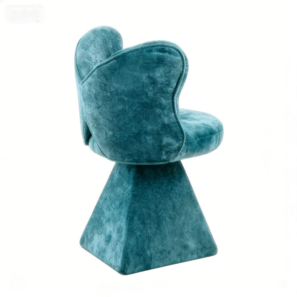 Sedia Vanity con Schienale a Farfalla Girevole ¨C Xylo ¨C Blu, Tessuto, Braccioli