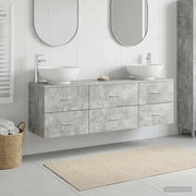 Set di mobili per il bagno 3 pz Grigio Cemento 3405894