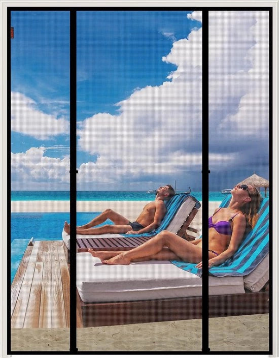 Veloce schermo per porta, magnetico, 190 x 220 cm, schermo per porta con chiusura magnetica, senza perforazione, tenda magnetica per finestra di balcone, porta di sottoterra e porta di terrazza, facile da installare