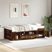 Divano Letto con Cassetti senza Materasso-Sofa Letto-Daybed Rovere Fumo 75x190 cm 866442