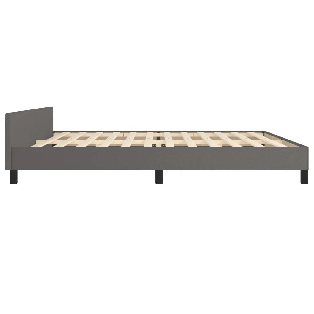 Giroletto con Testiera-Struttura Letto con testiera Grigio 200x200 cm in Similpelle 757277