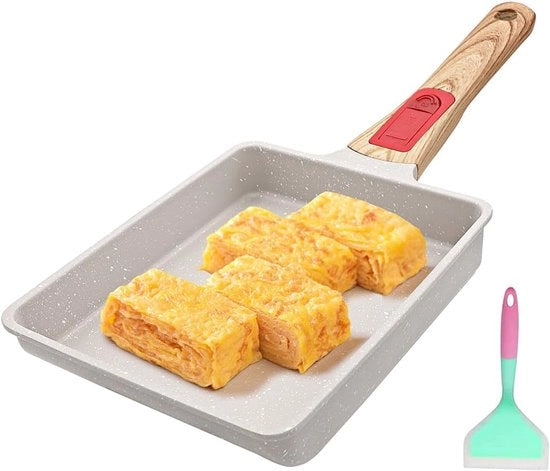 Pad per Omelette Giapponese - Antiaderente - Per Tamagoyaki Perfetto - 1 pezzo - Bianco - 19x16 cm
