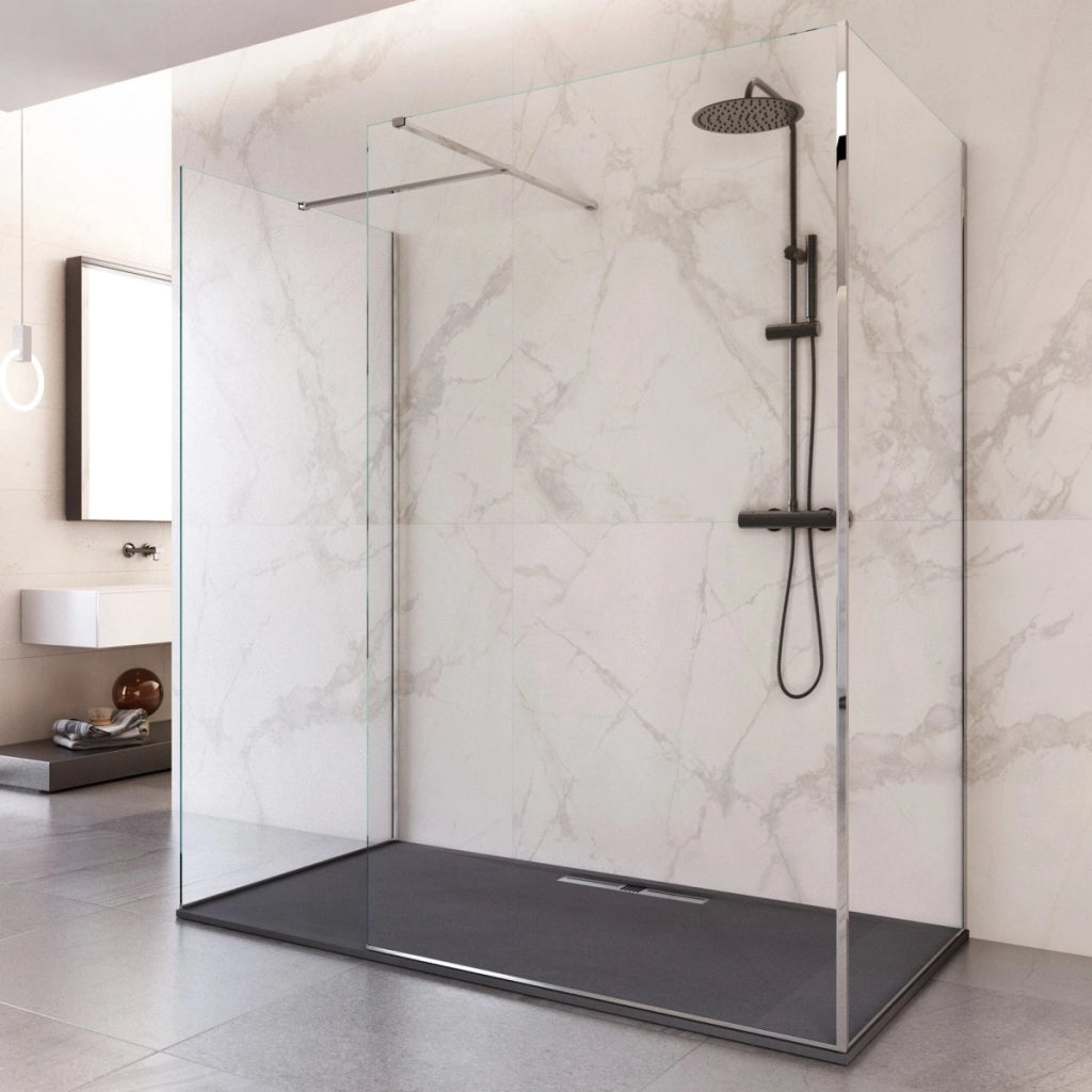 Box doccia tre lati accesso libero senza profili h195 8mm osiride, misura 100x140x100