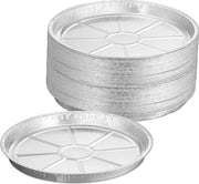 Set di 50 piatti rotondi in alluminio 25 x 27,5 cm - forma per torta - piatto di raccolta per barbecue - argento