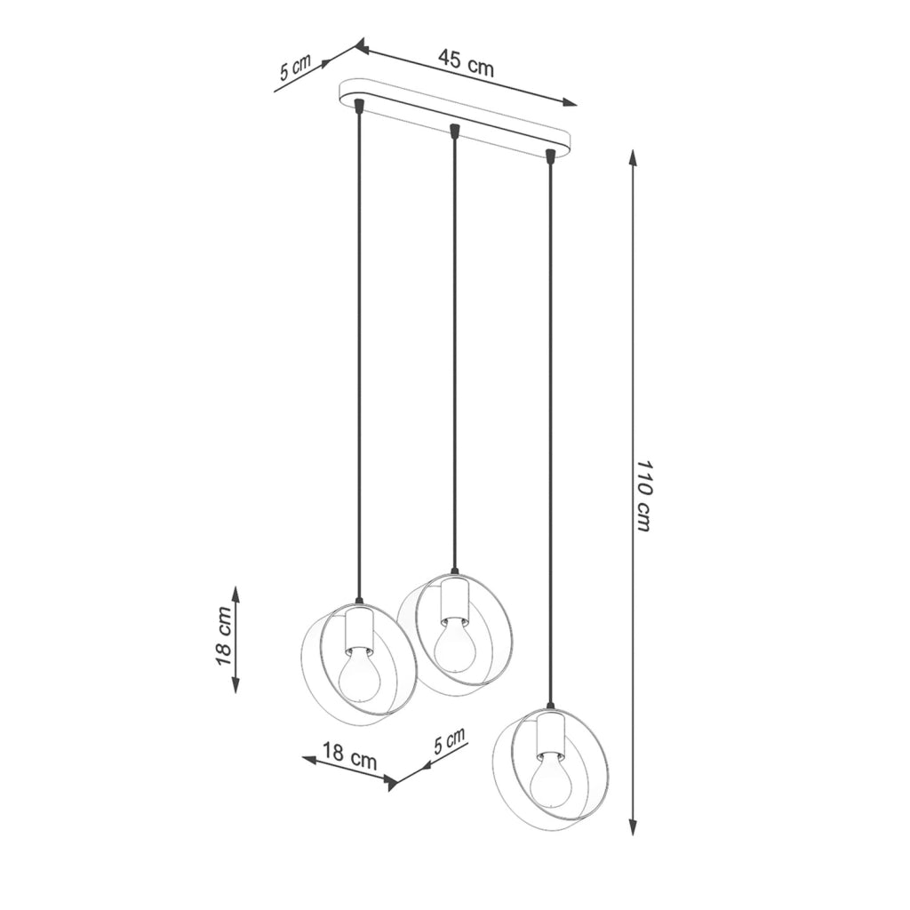 Pure Lume LOFTEN lampadario anello bianco metallo 3xE27