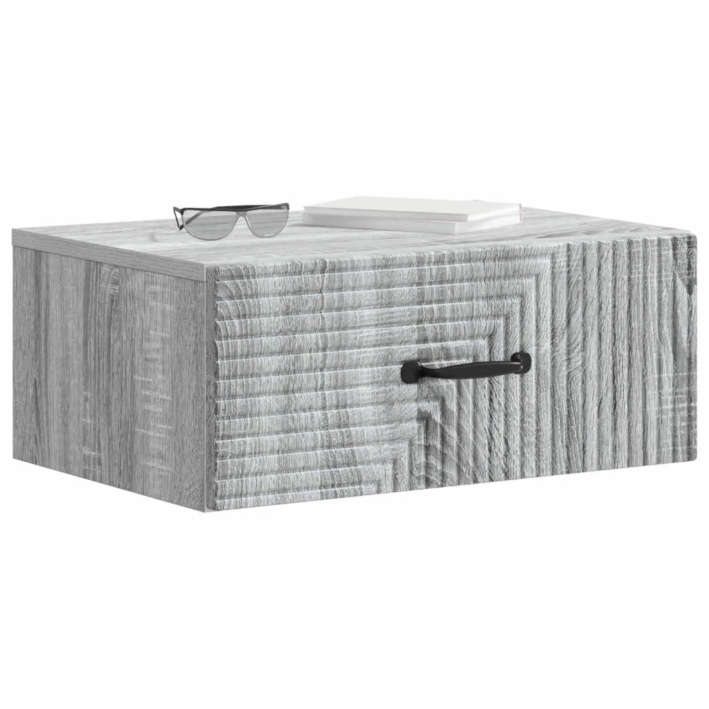 Mobiletto da notte a muro Grigio Sonoma 49 x 34,5 x 20 cm 898627