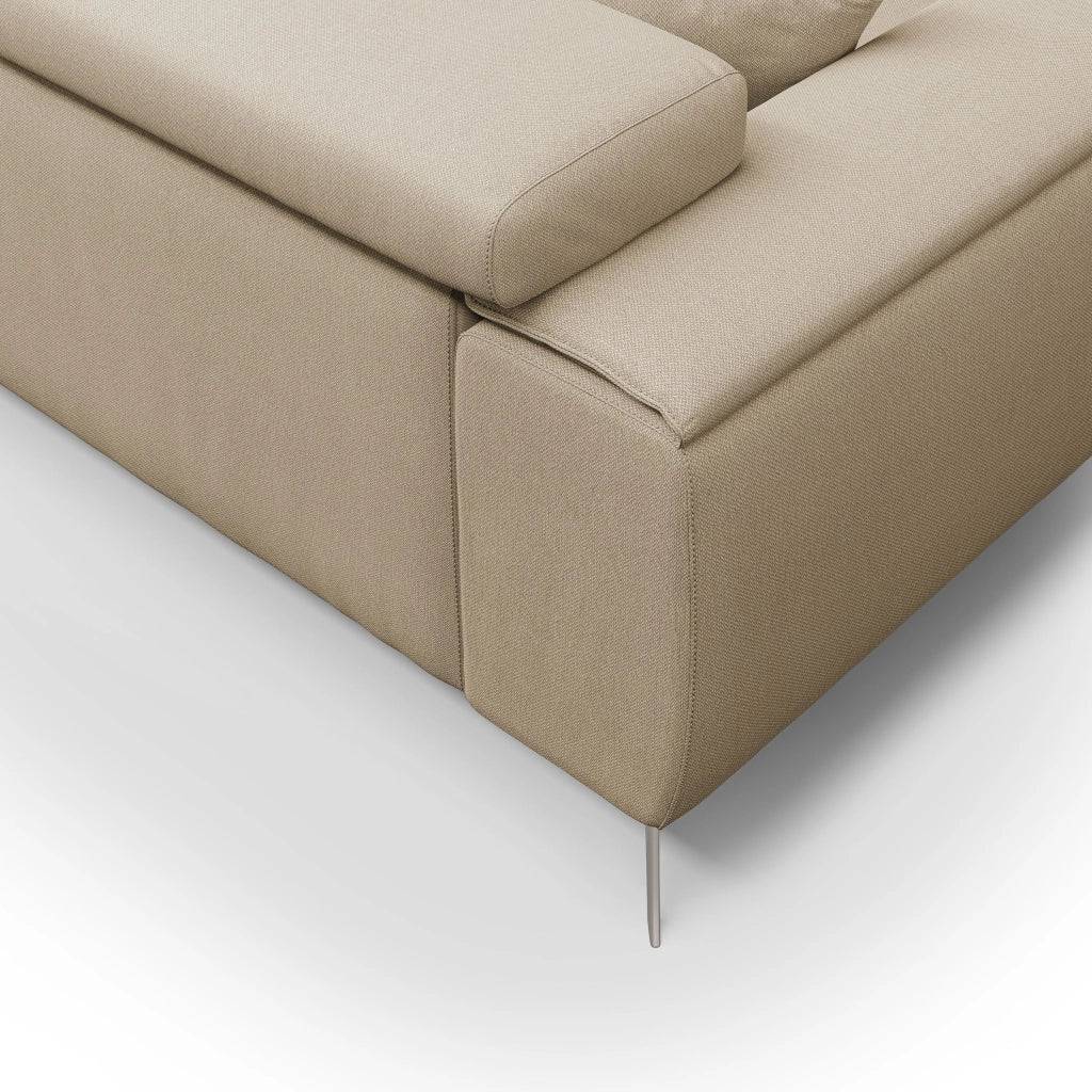 Fusion Divano con sedute allungabili in tessuto smacchiabile T05 215 cm beige
