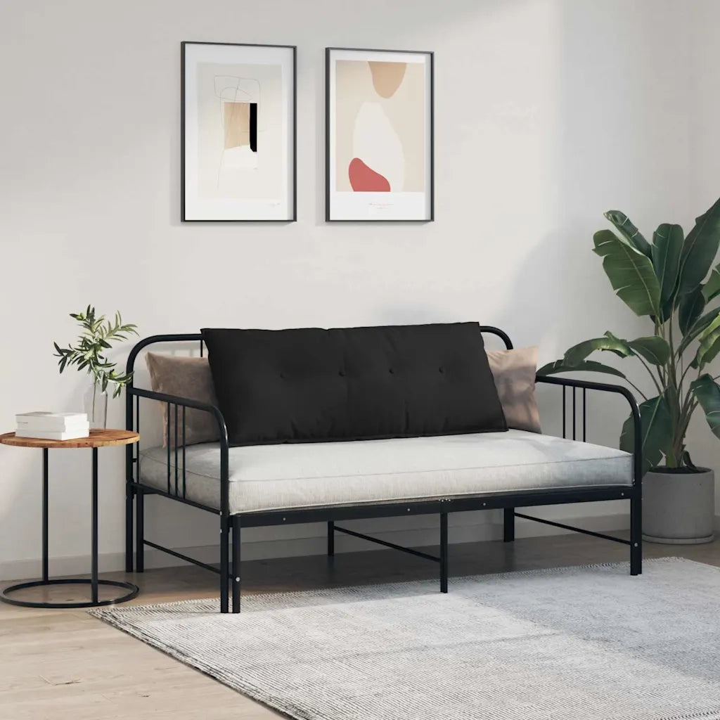 Cuscino per Schiena Nero 120 x 50 cm Tessuto in Microfibra 42014819
