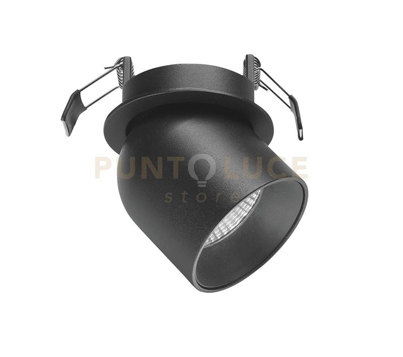 GFA442- FARETTO ORIENTABILE NERO SATINATO A LED 3000K 680LM 9W IP21 TONDO D.7CM DA INCASSO