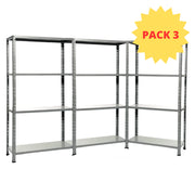 KIT 3 Scaffali 4 ripiani Misure: 75x30x145cm portata 160kg totale 40Kg ripiano