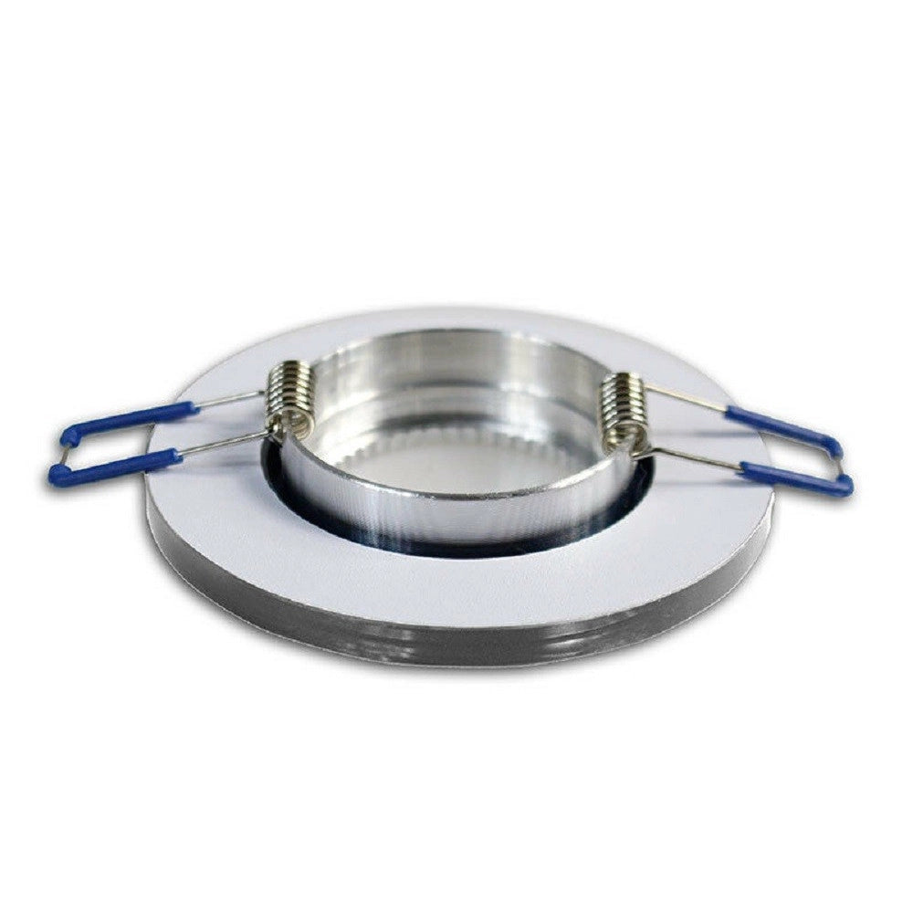 Trade Shop - Portafaretto Da Incasso Tondo Vetro Effetto Specchio Supporto Controsoffitto P19 - Argento