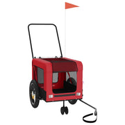 Rimorchio da Bici per Animali Rosso e Nero Oxford e Ferro CFW7977276