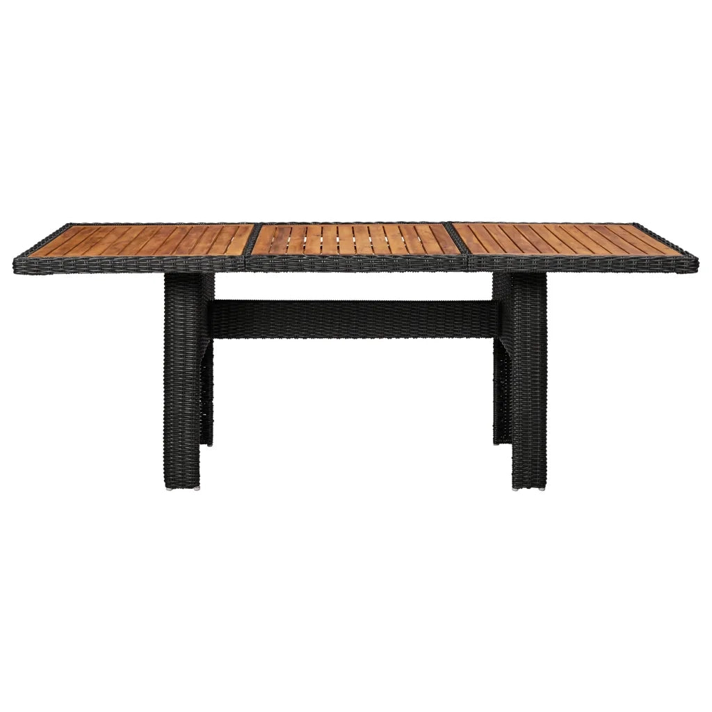 Tavolo da Giardino Nero 200x100x74 cm in Polyrattan 310144