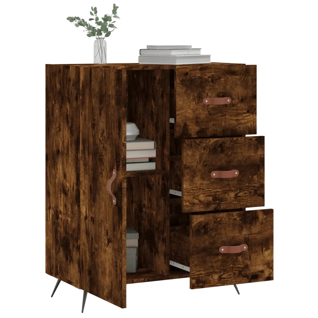 Credenza Rovere Fumo 69,5x34x90 cm in Legno Multistrato 827889