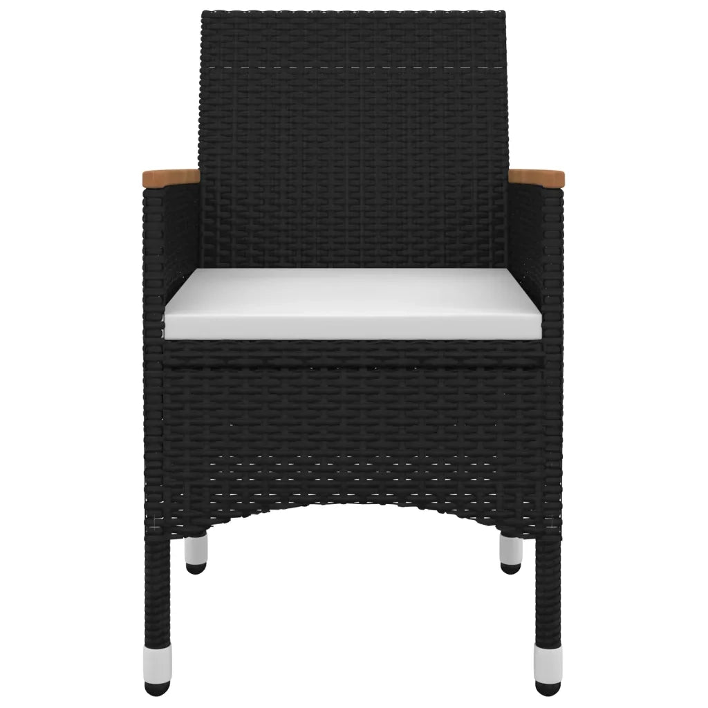 Set da Pranzo per Giardino 3 pz con Cuscini Polyrattan e Vetro cod mxl 35483