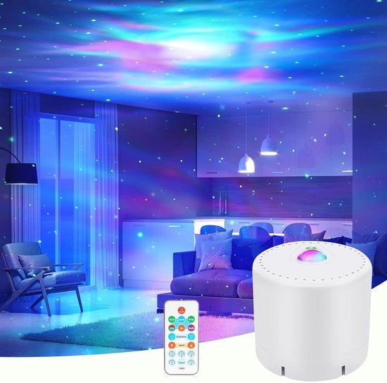 Proiettore Stellare e LED Ocean Wave con Comando a Distanza - Lampada da Tavolo Regolabile per Bambini e Adulti